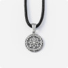 Оберег Алатырь-щит из серебра в круге (малый)